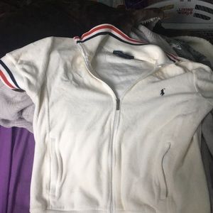 Ralph Lauren short sleeve velvet zip up